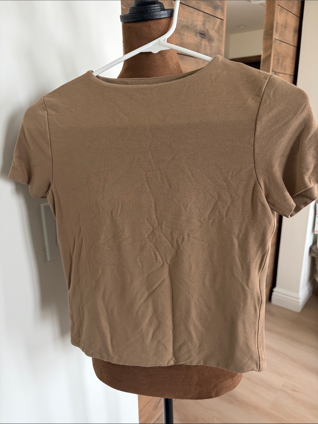 Re Ona Chocolate Brown Short Sleeve Crewneck Tee